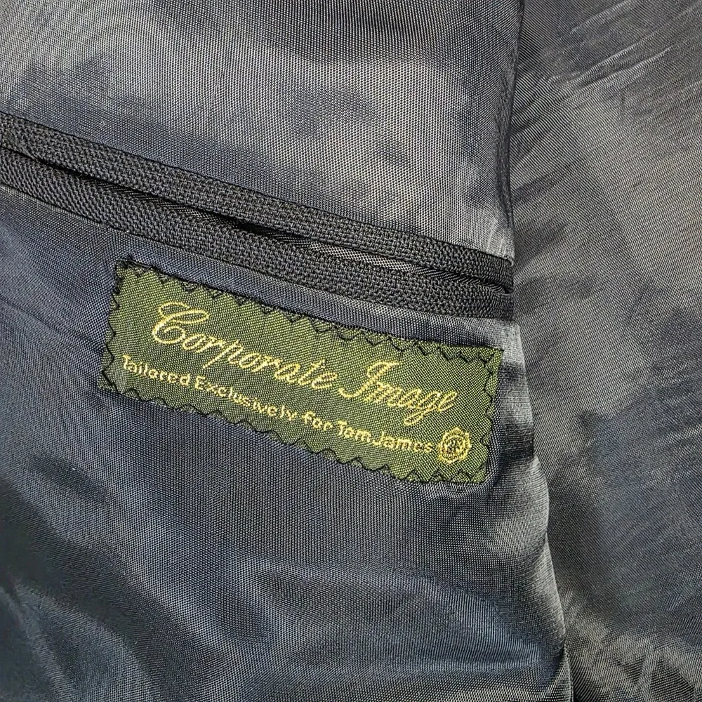 custom-tailored Tom James Corporate Image wool suit jacket